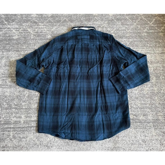 Duluth Mens L Collared Shirt Blue Plaid Flannel Slim Fit Button Down NWT M9 - Picture 2 of 12